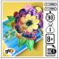 P18 Fleurs superposees multicolores 66x66 - Panier