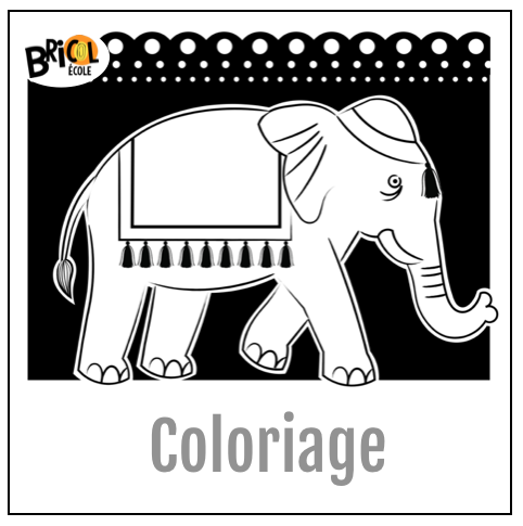 Coloriage elephant Mysore Dasara - Coloriage créatif Éléphant royal