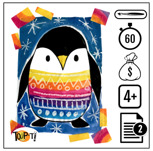 H19 T Pingouin a motifs - Pingouin au ventre multicolore