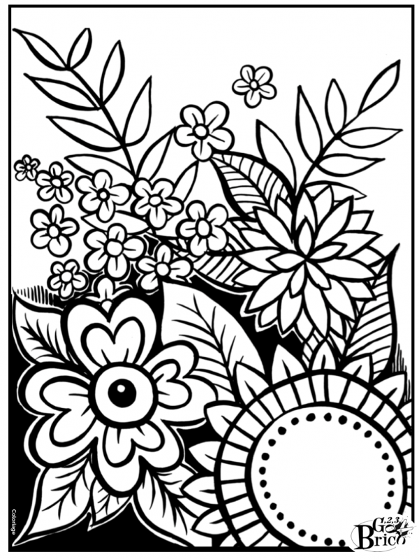 Coloriage fleurs e1552779662460 600x800 - Tapis de souris fleuri