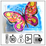 Papillon symetrique 66x66 - Ours polaire aux joues multicolores