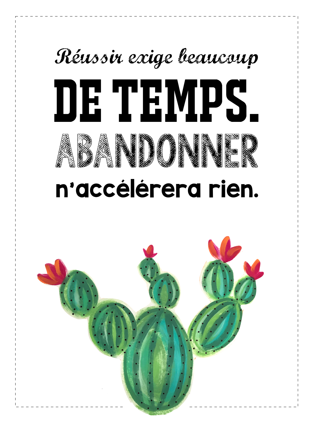 Affiche Cactus Dessinée. Mirame Lamina, Ne Me Touche Pas Sans Cadre