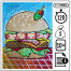 Burger 66x66 - Pingouin à motifs colorés