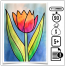 Tulipe simple 66x66 - Peinture à trottoir vive