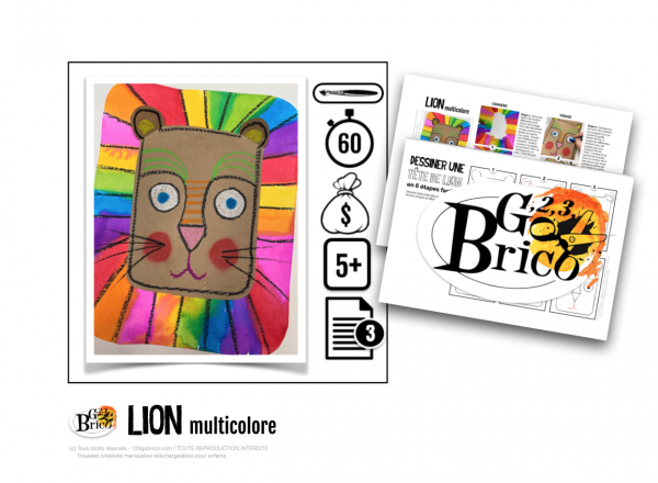 Lion multi3 600x440 - Lion multicolore