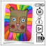 lion multicolore 66x66 - Tapis de souris fleuri