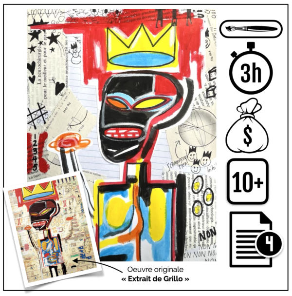 Capture decran le 2022 02 23 a 14.46.47 600x607 - Personnage à la manière de Jean-Michel Basquiat