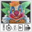 Clown effrayant 66x66 - Autoportrait sur fond coloré